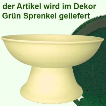 Obstschale mit Fuß grün Sprenkel