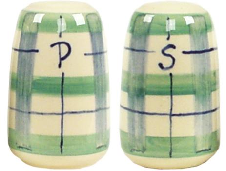 Salzstreuer karo grün-blau