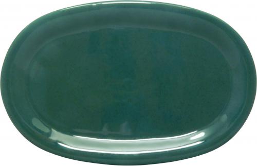 Platte 37 oval grün Sprenkel