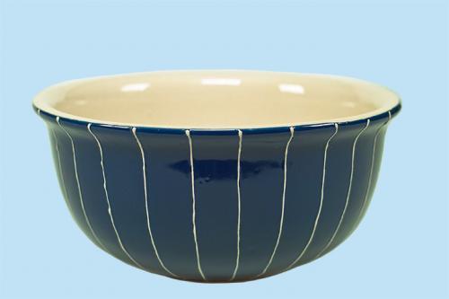 Kartoffelschüssel 24 Nadelstreifen blau