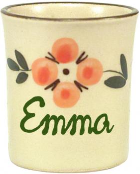 Schnaps-/Eierbecher mit Schrift (1 Zeile) Wilde Rose