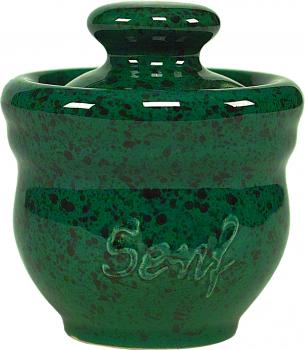 Senftopf grün Sprenkel