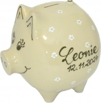 Sparschwein groß Gänseblümchen