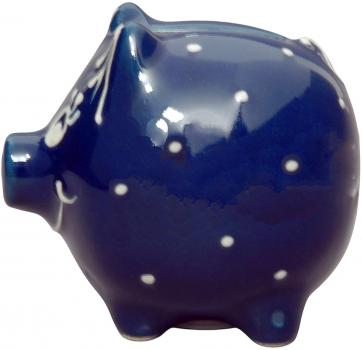 Sparschwein klein blau 1 Punkt