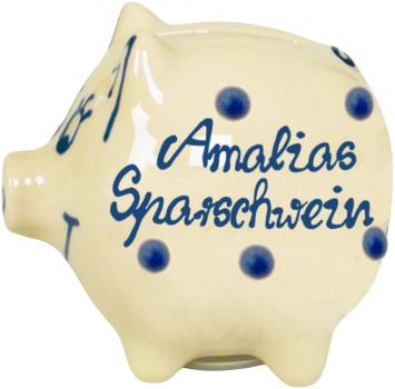 Sparschwein mittel mit Schrift (2 Zeilen)