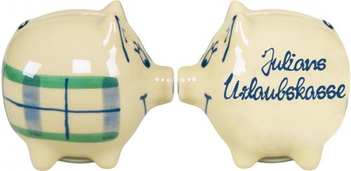 Sparschwein mittel mit Schrift (2 Zeilen)