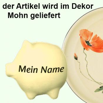 Sparschwein klein Mohn