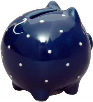 Sparschwein klein blau 1 Punkt