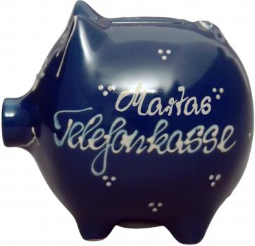 Sparschwein mittel mit Schrift (2 Zeilen)