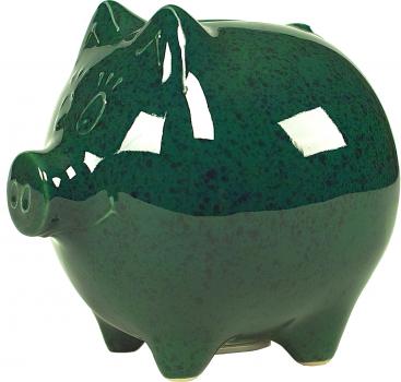 Sparschwein mittel grün Sprenkel