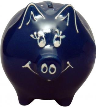 Sparschwein mittel blau 1 Punkt