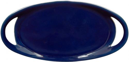 Tablett 25 oval glänzend blau