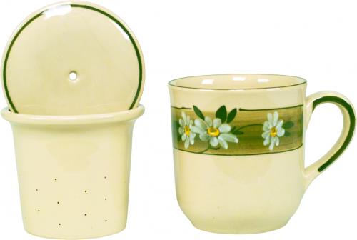 Teebecher mit Sieb und Deckel