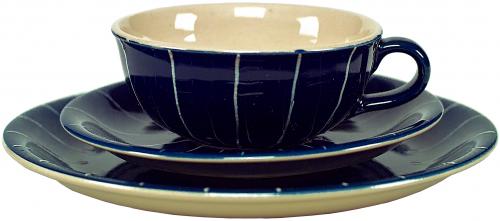 Teegedeck Nadelstreifen blau