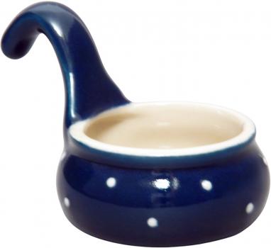 Teelicht mit Henkel blau 3 Punkt