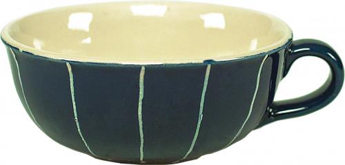 Teeschale blau Nadelstreifen