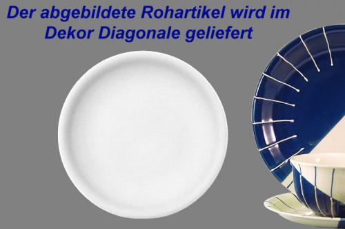 Dessertteller 19 mit Schrift (1 Zeile) Diagonale