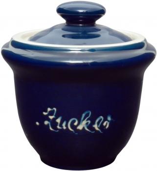 Zuckertopf glänzend blau