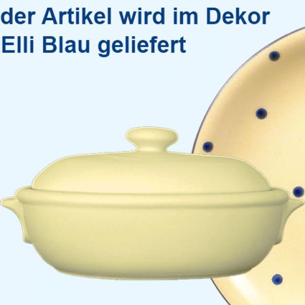 Brottopf groß mit Schrift (1 Zeile) Elli blau