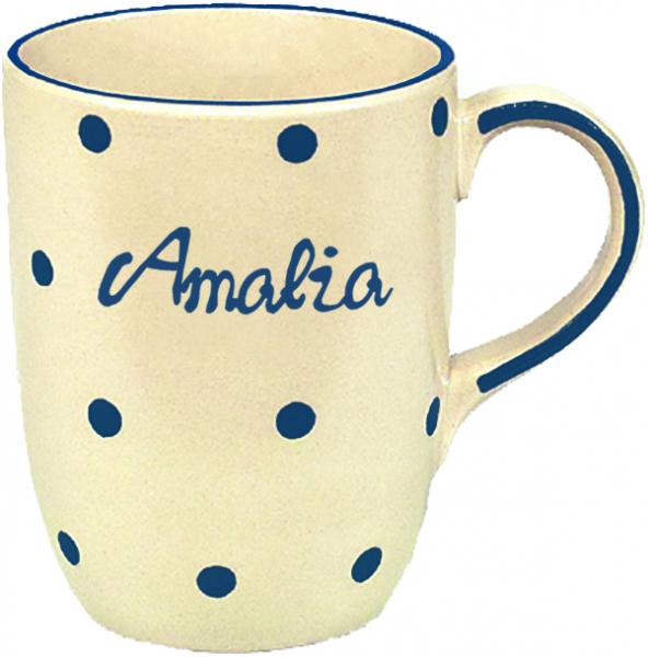 Cappuccino mit Schrift (1 Zeile) Elli blau