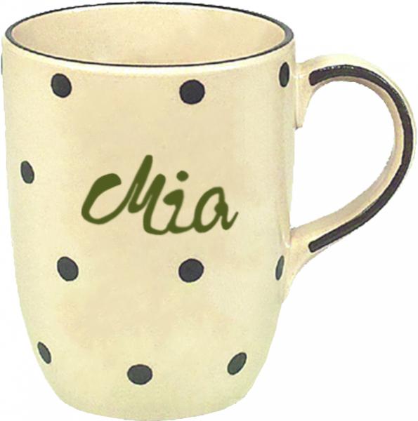 Cappuccino mit Schrift (1 Zeile) Elli grün