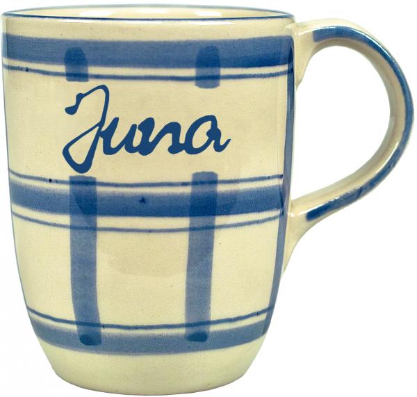 Cappuccino mit Schrift (1 Zeile) karo