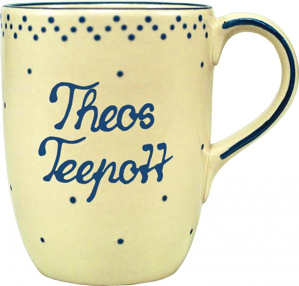 Cappuccinotasse mit Schrift (2 Zeilen) matt hell 1 Punkt