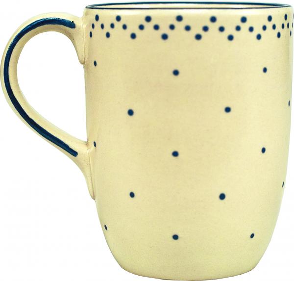 Cappuccinotasse mit Schrift (2 Zeilen) matt hell 1 Punkt