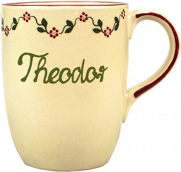 Cappuccino mit Schrift (1 Zeile) Vergissmeinnicht bordeaux