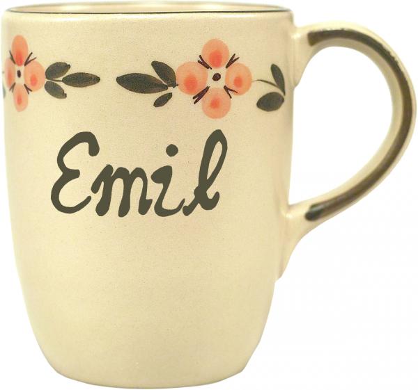 Cappuccino mit Schrift Wilde Rose