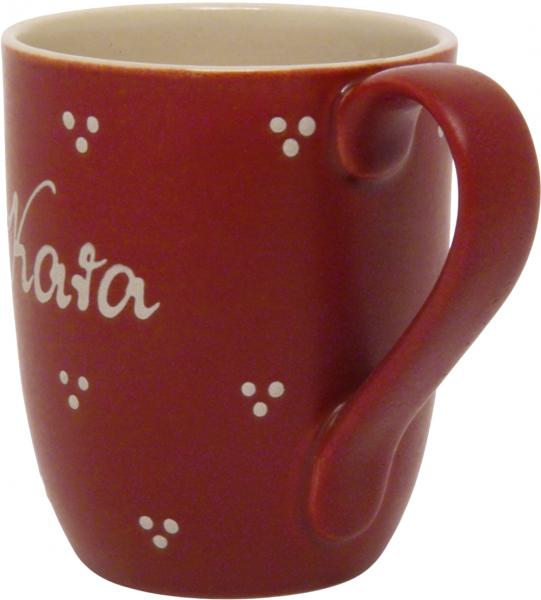 Cappuccinotasse Fliegenpilz mit Schrift (2 Zeilen)