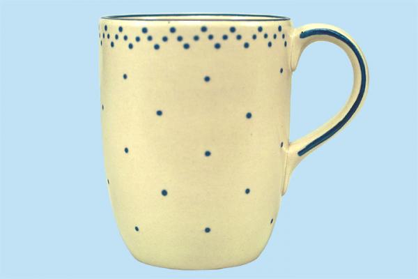 Cappuccinotasse mit Schrift (2 Zeilen) matt hell 1 Punkt