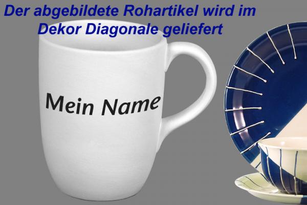 Cappuccino mit Schrift (2 Zeilen) Diagonale