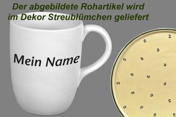 Cappuccino mit Schrift (2 Zeilen) Streublume