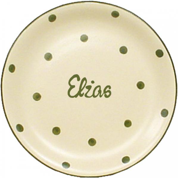 Dessertteller 19 mit Schrift (1 Zeile) Elli grün