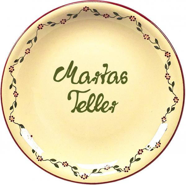 Dessertteller 19 mit Schrift (2 Zeilen) Vergissmeinnicht bordeaux