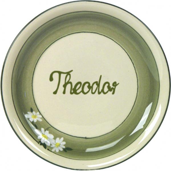 Dessertteller 19 mit Schrift (1 Zeile) Dekor Margueritenblume