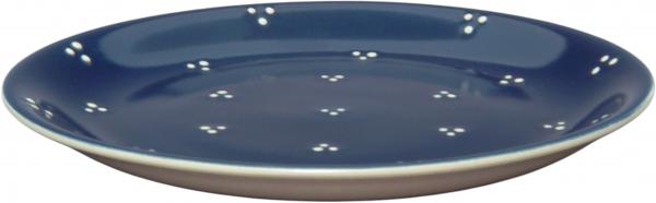Dessertteller 19 mit Schrift (2 Zeilen) blau 3 Punkt