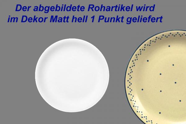 Dessertteller 19 mit Schrift (1 Zeile) matt hell 1 Punkt