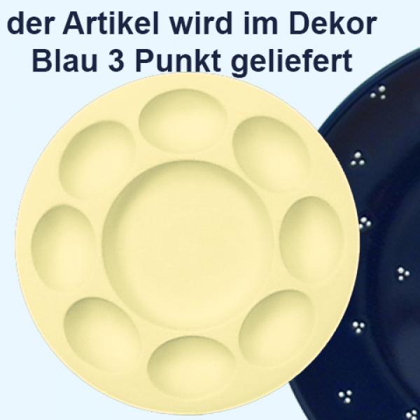 Eierteller blau 3 Punkt