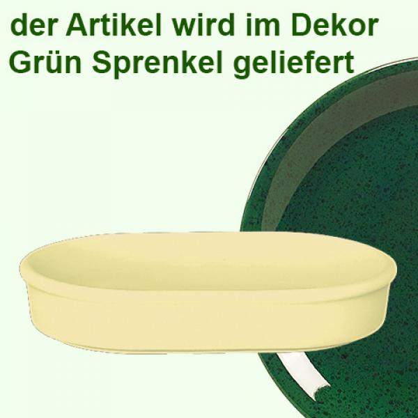 Fischbüchse oval grün Sprenkel