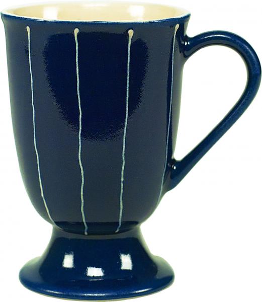 Fußtasse blau Nadelstreifen