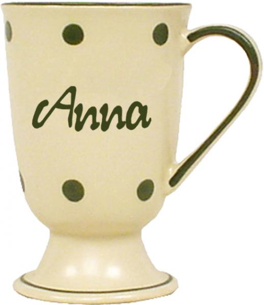 Fußtasse mit Schrift