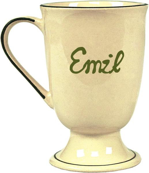 Fußtasse mit Schrift