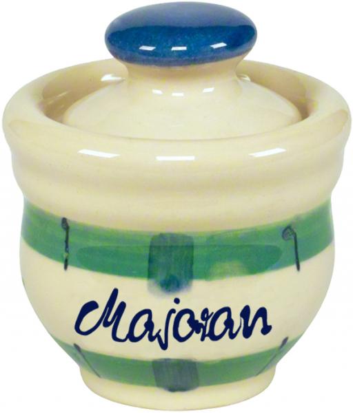 Gewürzdose mit Schrift karo grün-blau