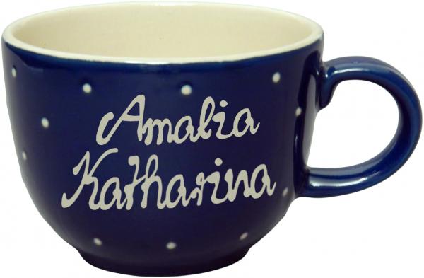 Jumbotasse mit Schrift (2 Zeilen)