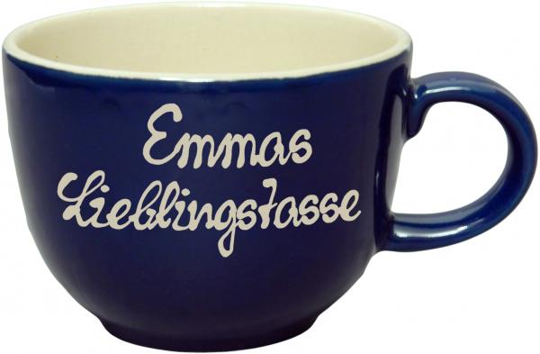 Jumbotasse mit Schrift (2 Zeilen)