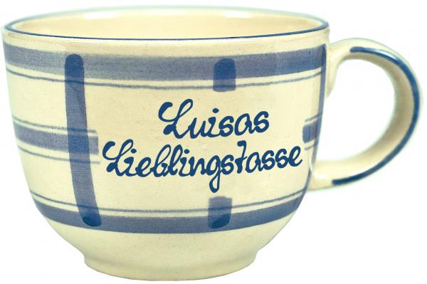 Jumbotasse mit Schrift (2 Zeilen)