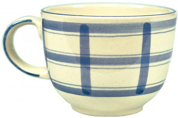 Jumbotasse mit Schrift (1 Zeile) karo