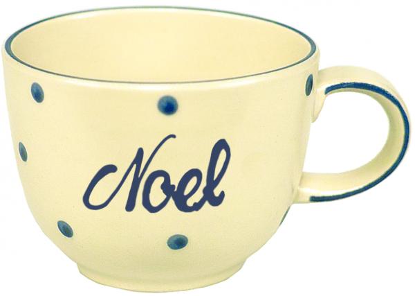 Jumbotasse mit Schrift (1 Zeile) Elli blau